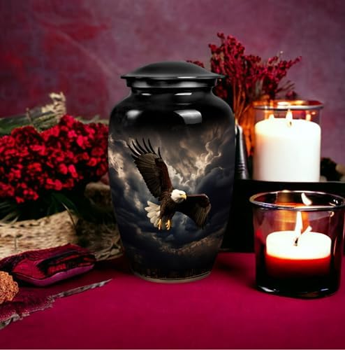 Unique Eagle Rain Clouds Design Cremation Urn for Adult Ashes