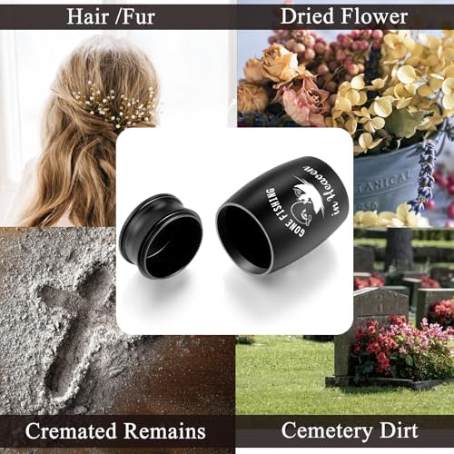 SOITIS Customized Small Urns for Human Ashes - 276 Inches Black Aluminum Urn with Secure Lid