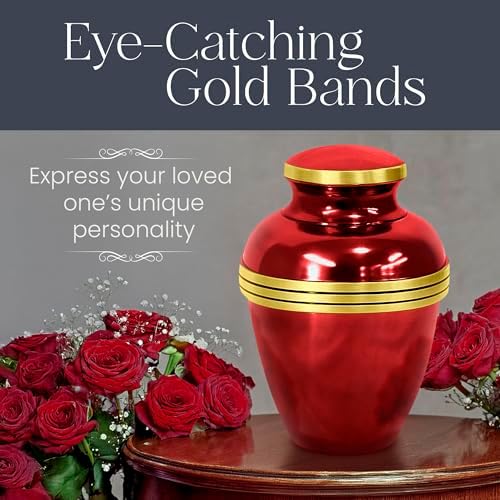 OneWorld Memorials Banded Alloy Urn for Adults - Large