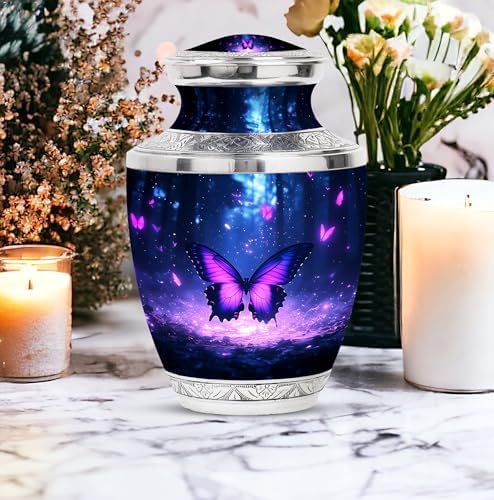 Purple Butterfly Urn Enchanted Forest 10 Inch
