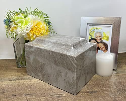 Custom Engraved Mackenzie Urn Vault - 3 Lines of Engraving Included Cashmere Gray Color