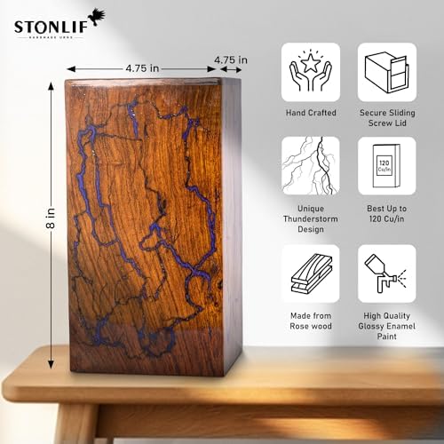 Elegant Purple Wooden Urn for Human Ashes - 1pc