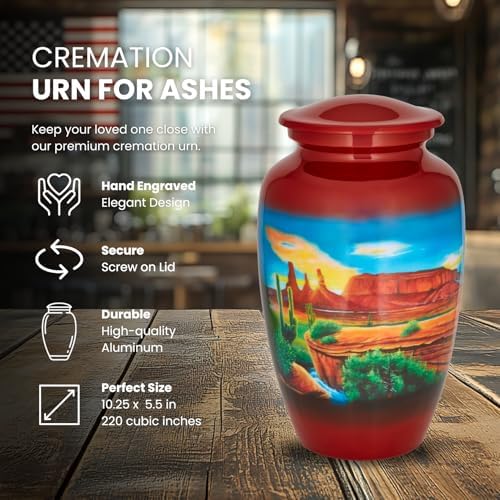 Sonoran Desert Adult Cremation Urn Red