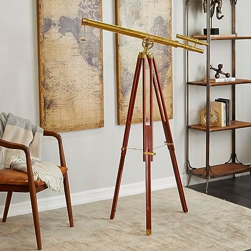 Deco 79 Gold Metal Telescope Decor