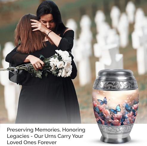 Butterflies in Blossoms Mini Keepsake Urns for Ashes Set of 2