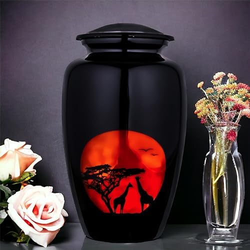 Giraffe Style Urns for Human Ashes - Large Decorative Urn
