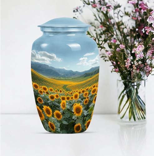 Sunflower Design Decorative Urn for Adult Male Ashes