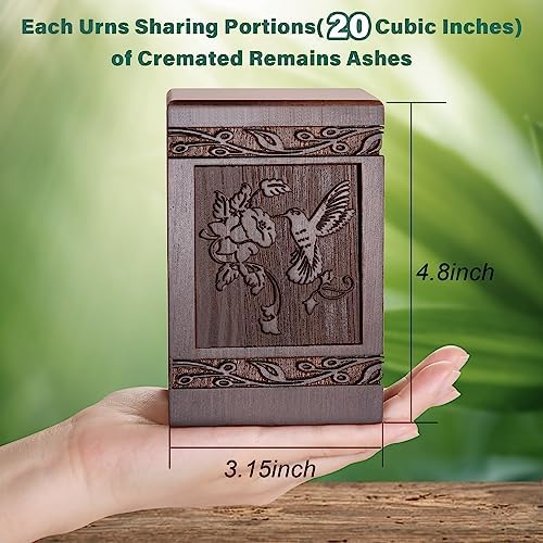 Wooden Hummingbird Cremation Urn for Human Ashes