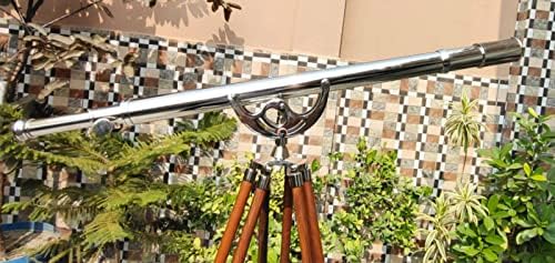 Vintage Ship Tripod Telescope Brass Nickel Decor