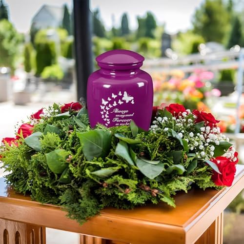 LINES ARTE Purple Butterfly Cremation Urn for Adults
