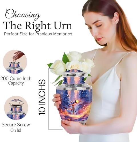 10-Inch Decorative Cremation Urn for Mom Dad