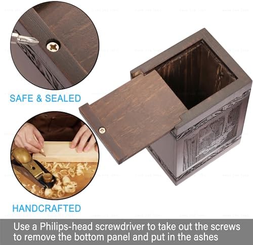 Wooden Carved Deer Cremation Urn for Human or Pet Ashes