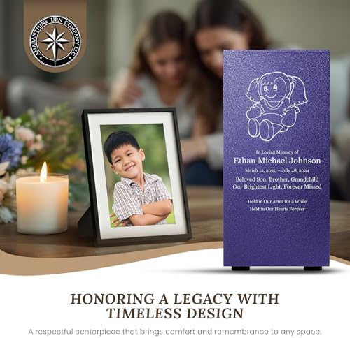 Amaranthine Urn Decorative Cremation Urn for Human Ashes - Customizable Text Color Base