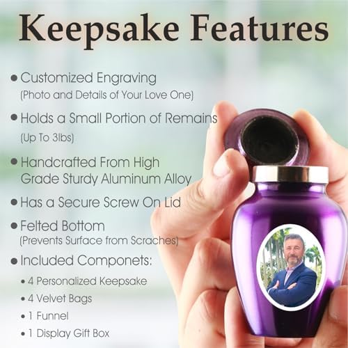 Personalized Photo Cremation Urns for Adult Ashes - Decorative Keepsakes for Human Remains