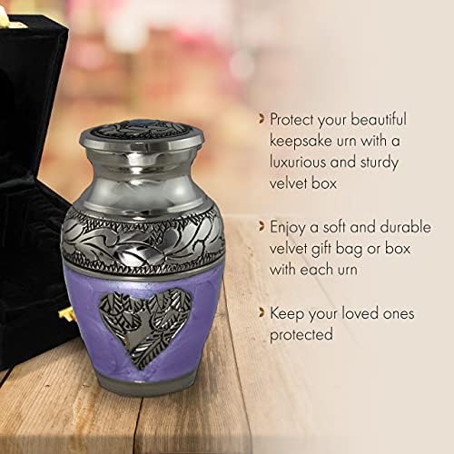 Purple Angel Cremation Urn for Women - Elegant Handmade Keepsake