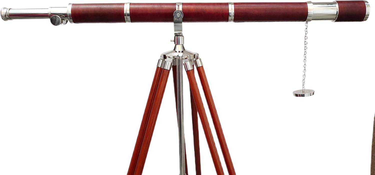 Vintage Maritime Anchor Master Telescope with Brass Nickel Chrome Finish