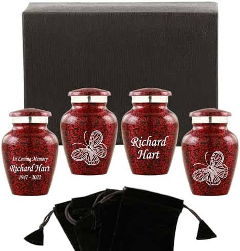 Personalized Butterfly Cremation Urn with Engraving - 4 Small Keepsakes