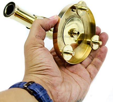 Maritime Polished Brass Telescope Compass with Level Meter Decorative Accent Yellow