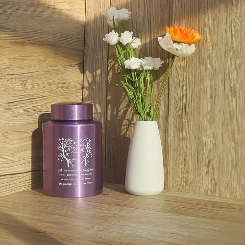 Purple 6 Inch Stainless Steel Urn for Ashes Keepsake