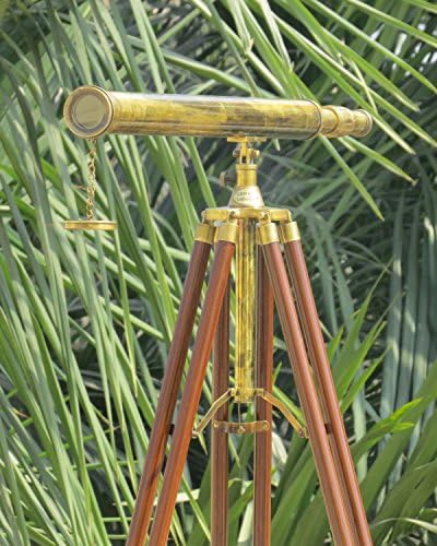 40 Inch Brass Floor Standing Telescope with Wooden Stand