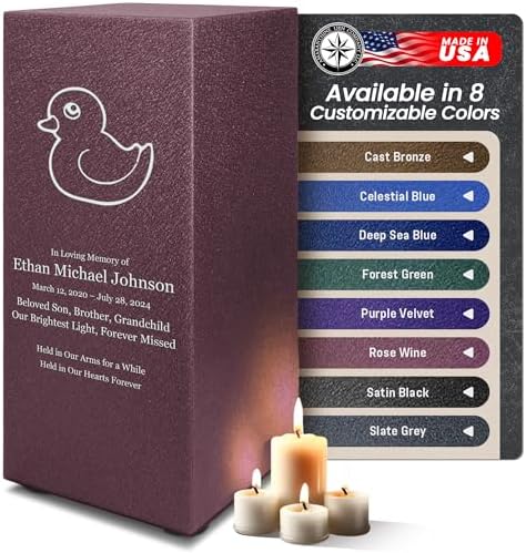 Amaranthine Urn Decorative Cremation Urn for Human Ashes - Customizable Text Color Base 1