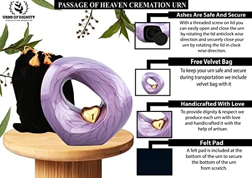 Passage of Heaven Adult Cremation Urns Lavender Gold
