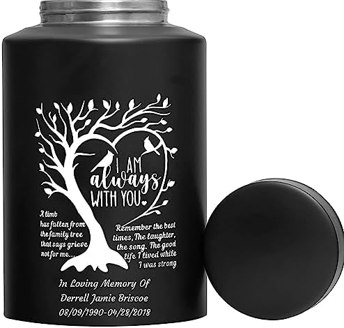 Personalized Cremation Urn with Custom Engraving and Red Bird Design