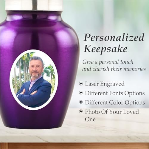 Personalized Photo Cremation Urns for Adult Ashes - Decorative Keepsakes for Human Remains