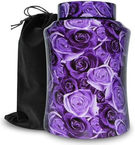 Purple Rose Cremation Urn for Human Ashes Up to 180 lbs