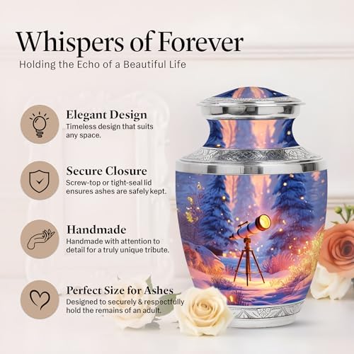 10-Inch Decorative Cremation Urn for Mom Dad