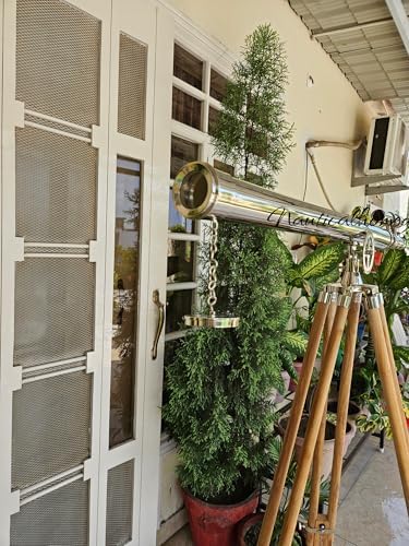 Nautical Home Decor Brass Telescope with Wooden Stand