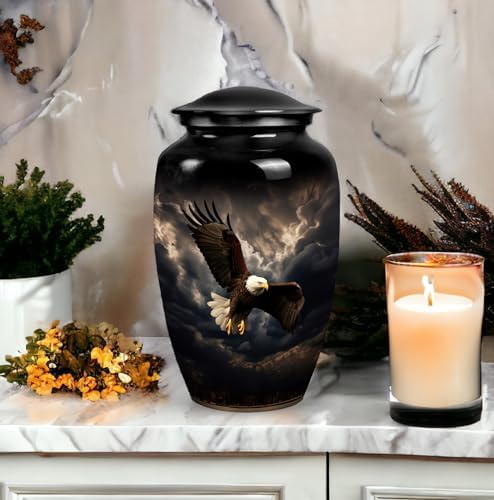 Unique Eagle Rain Clouds Design Cremation Urn for Adult Ashes