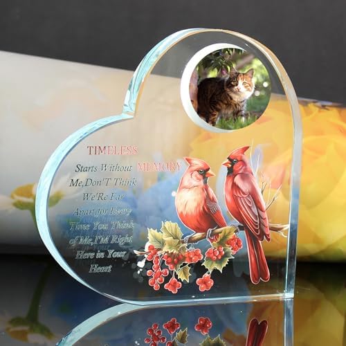 Contid Cardinal Urn Small Crystal Heart Shaped Keepsake Urn for Ashes