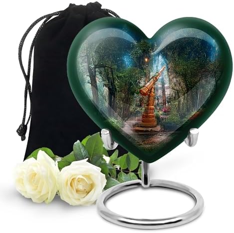 Telescope Decorative Urn for Ash - 8 Inch Cremation Urn with Velvet Liner