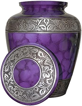 NWA Customized Purple Cremation Urn with Velvet Bag