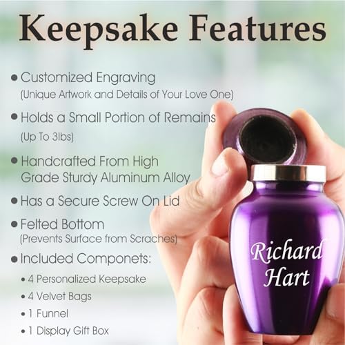 Personalized Engraving Hummingbird Cremation Urn - Decorative Keepsake for Human Ashes