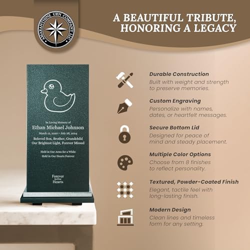 Amaranthine Urn Decorative Cremation Urn for Human Ashes - Customizable Text Color Base 1