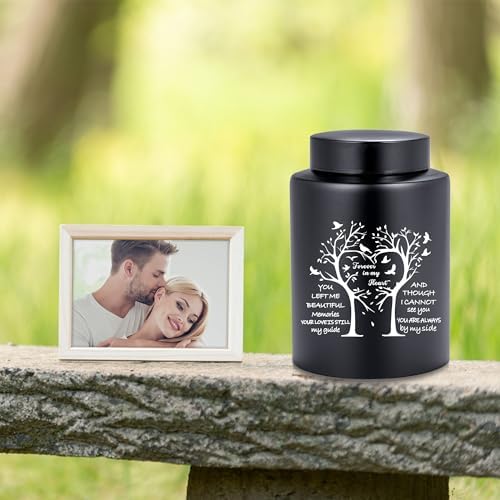 Tree of Love Medium Black Urn for Adult Ashes
