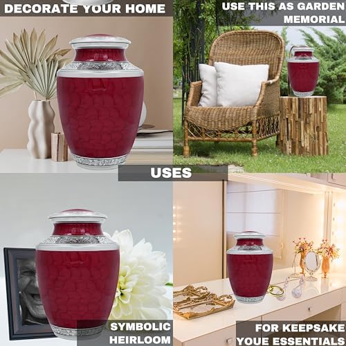 Elegant Metal Alloy Cremation Urn - Durable Memorial Urn for Human Ashes