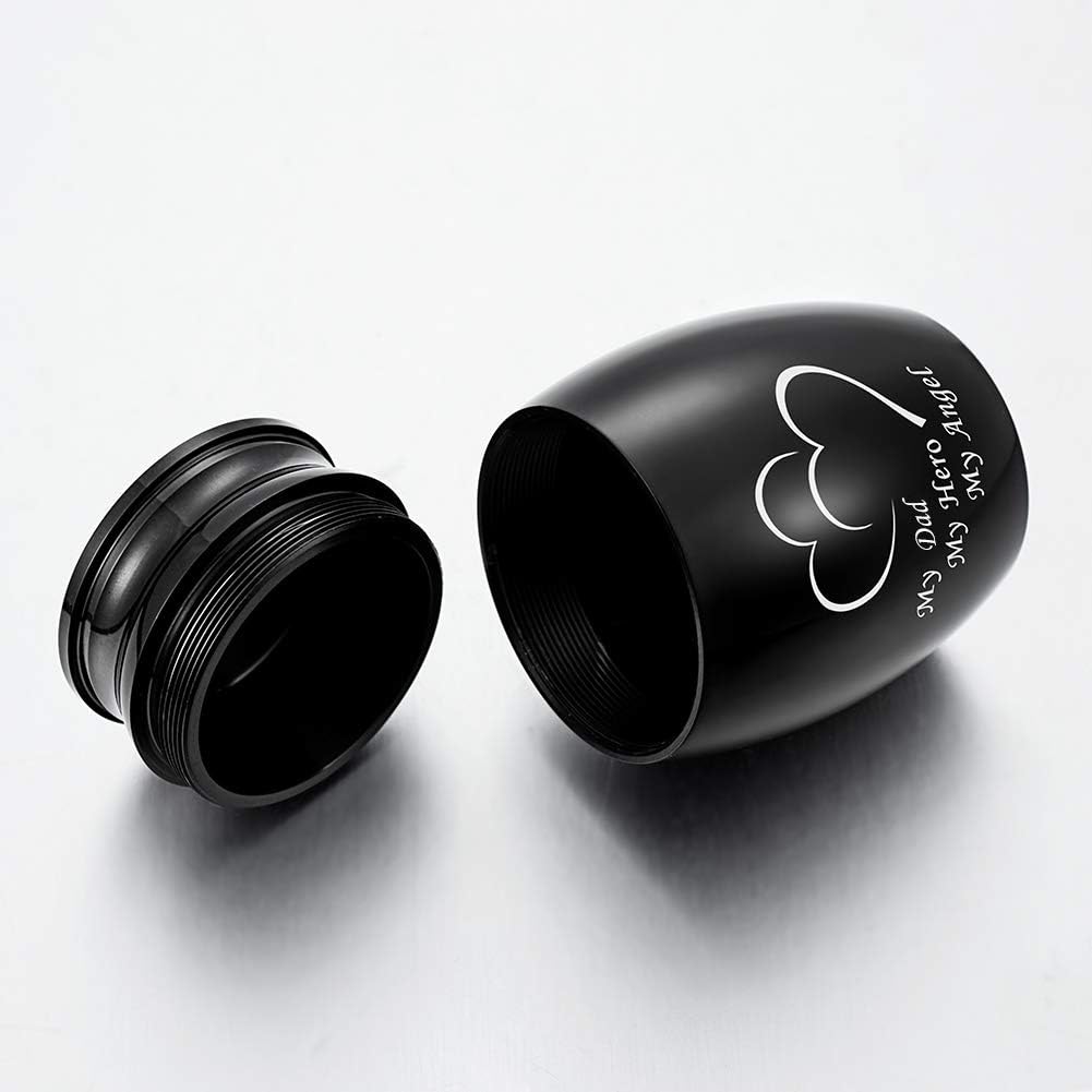 Dletay 157 Inch Mini Urn for Ashes Stainless Steel Keepsake Memorial Holder - My Dad My Hero My Angel