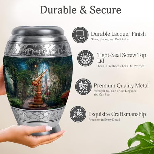 Stylish Telescope Urn for Cremation Ashes 10 Inch