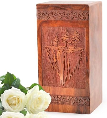 JAGASY Canyon Large Urn - 10 Inch Wooden Ashes Urn
