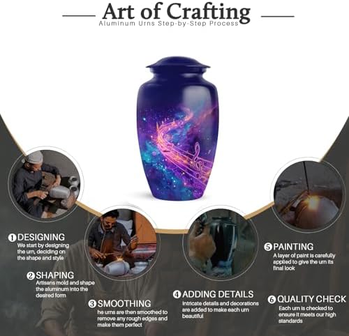 Music Urns for Human Ashes - Purple 10 Inch Cremation Urn