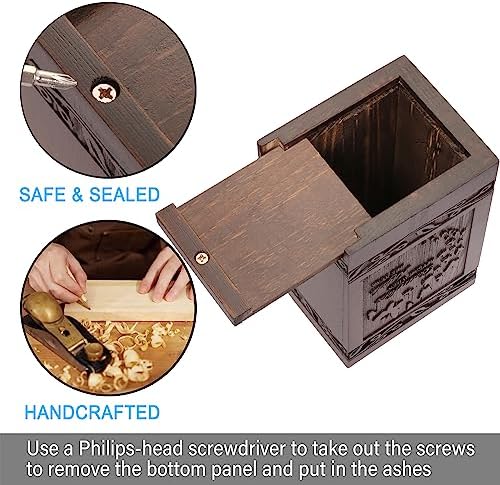Wooden Carved Butterfly Cremation Urn for Human and Pet Ashes