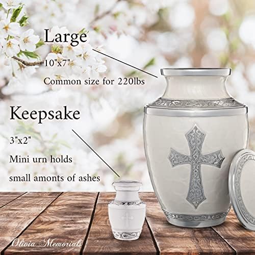 White Urn for Ashes - Handcrafted Funeral Urna