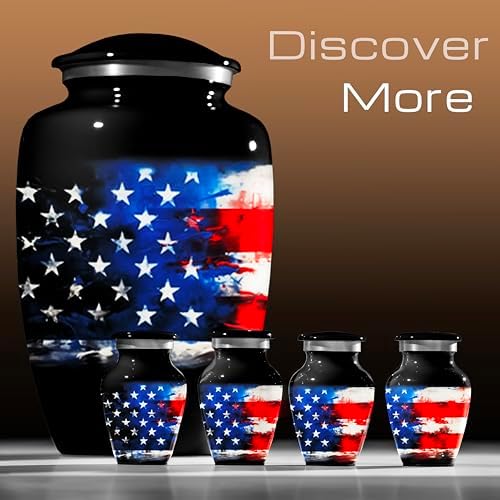 Military Urn for Human Ashes - American Flag Cremation Urn Made in USA