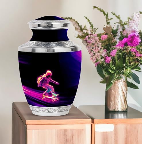 Karyliz 10 Inch Skateboard Urn for Human Ashes