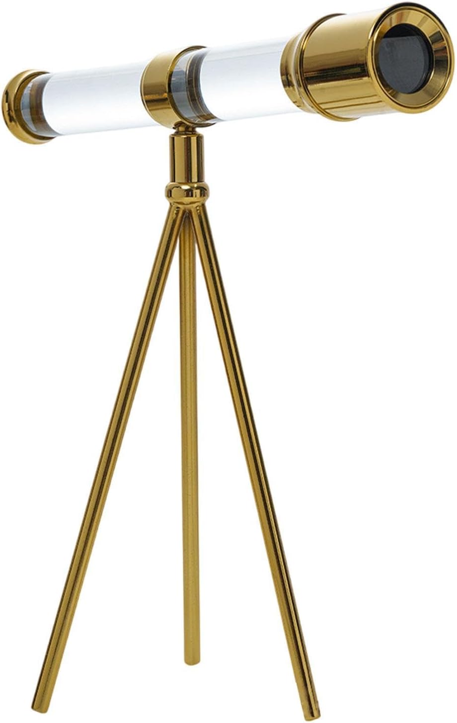 Glass Telescope with Metal Bracket Decorative Statue for Home Decor