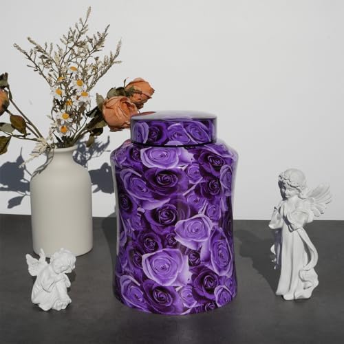 Purple Rose Cremation Urn for Human Ashes Up to 180 lbs