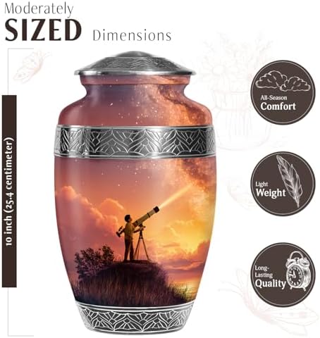 JAGASY 10 Inch Cremation Urn for Adult Ashes